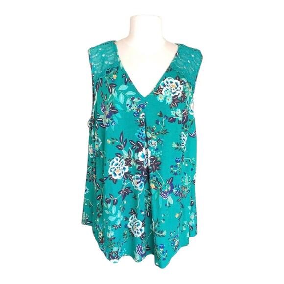 Daniel Rainn NWT Woman’s Fantine Green Floral Floral V Neck Crochet Lace Size 2X - Picture 2 of 13